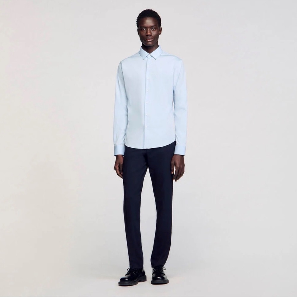 Men's Light Blue Dress Shirt - Classic Slim Fit